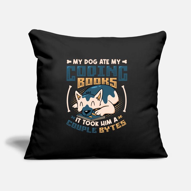 Dog Bytes Code Computer Joke Programming Sofa pillowcase 17,3'' x 17,3'' (45 x 45 cm)