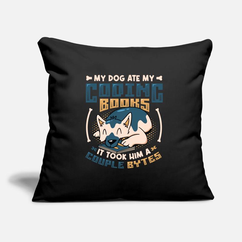 Dog Bytes Code Computer Joke Programming Sofa pillowcase 17,3'' x 17,3'' (45 x 45 cm)