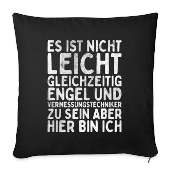 Vermessungstechniker Landvermesser Tolle - Sofakissenbezug 45 x 45 cm - Schwarz - Vorne