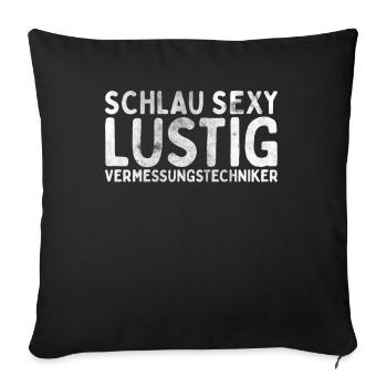 Vermessungstechniker Landvermesser Tolle - Sofakissenbezug 45 x 45 cm - Schwarz - Vorne