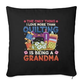 Nähen Quilter Oma Quilten - Sofakissenbezug 45 x 45 cm - Schwarz - Vorne