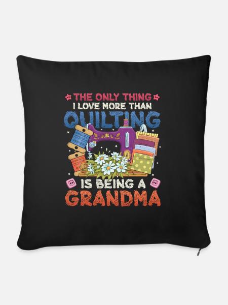 Nähen Quilter Oma Quilten - Sofakissenbezug 45 x 45 cm - Schwarz