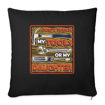 Ne touchez pas à mes outils. - Housse de coussin décorative 45 x 45 cm - noir - Devant