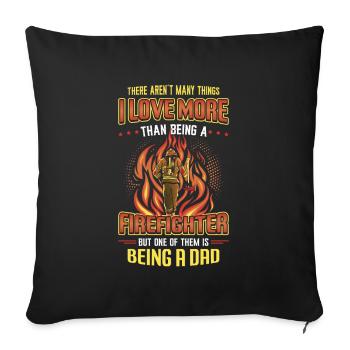 Pompier Stolz Pompier Papa - Housse de coussin décorative 45 x 45 cm - noir - Devant