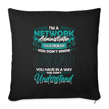 Solve Problems It-support Network Administrator - Sofa pillowcase 17,3'' x 17,3'' (45 x 45 cm) - black - Front