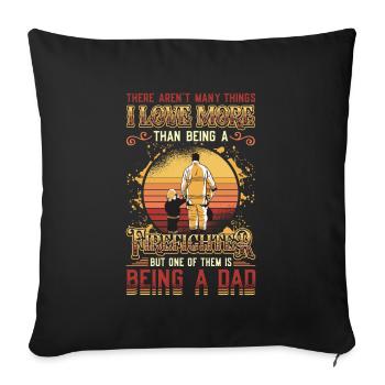 Pompier Stolz Pompier Papa - Housse de coussin décorative 45 x 45 cm - noir - Devant
