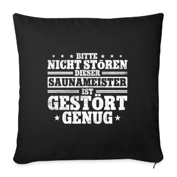 Sauna - Sofakissenbezug 45 x 45 cm - Schwarz - Vorne