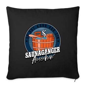 Sauna - Sofakissenbezug 45 x 45 cm - Schwarz - Vorne