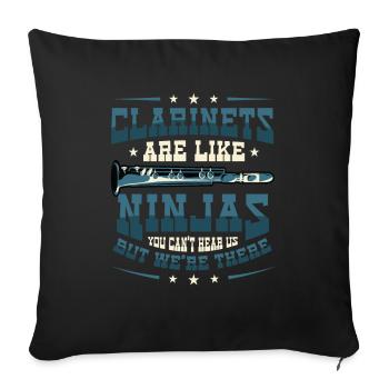 Les clarinettes sont comme des ninjas Marching Band - Housse de coussin décorative 45 x 45 cm - noir - Devant
