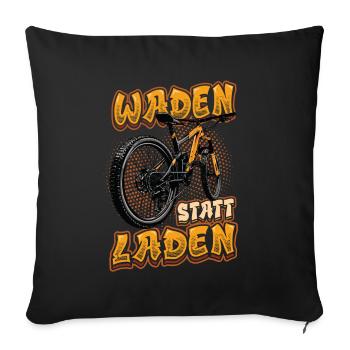 Waden Statt Laden, Mountain Bike, Mtb. - Sofakissenbezug 45 x 45 cm - Schwarz - Vorne