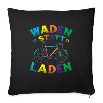 Waden Statt Laden, Mountain Bike, MTB. - Sofakissenbezug 45 x 45 cm - Schwarz - Vorne