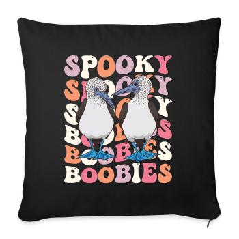 Spooky Boobies Funny Booby Bird Halloween Gift - Sofa pillowcase 17,3'' x 17,3'' (45 x 45 cm) - black - Front