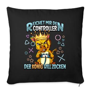 Zocken Reichet mir den Controller Gaming - Sofakissenbezug 45 x 45 cm - Schwarz - Vorne