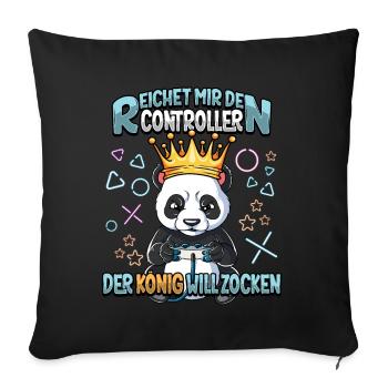 Zocken Reichet mir den Controller Gaming - Sofakissenbezug 45 x 45 cm - Schwarz - Vorne