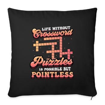 Mots croisés Amateurs de mots croisés - Housse de coussin décorative 45 x 45 cm - noir - Devant