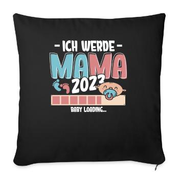 I'm going to be Mom 2023 Loading - Sofa pillowcase 17,3'' x 17,3'' (45 x 45 cm) - black - Front