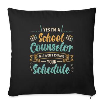 Oui, je suis conseillère scolaire. - Housse de coussin décorative 45 x 45 cm - noir - Devant