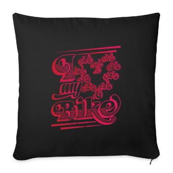 J’adore mes amateurs de vélo à vélo - Housse de coussin décorative 45 x 45 cm - noir - Devant