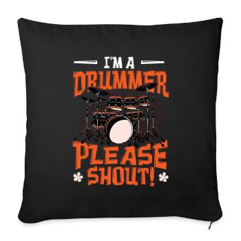 Je suis un batteur s’il vous plaît crier - Housse de coussin décorative 45 x 45 cm - noir - Devant