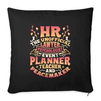 Rh Ressources Humaines - Housse de coussin décorative 45 x 45 cm - noir - Devant