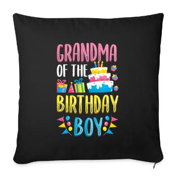 Grandma Of the Birthday Child - Sofa pillowcase 17,3'' x 17,3'' (45 x 45 cm) - black - Front