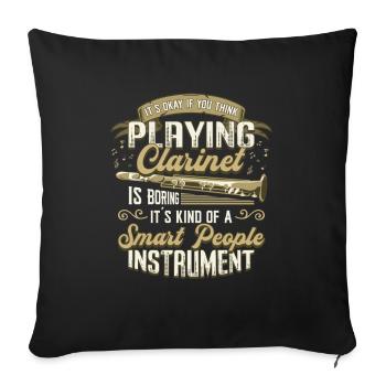 Clarinet playing clarinet - Sofa pillowcase 17,3'' x 17,3'' (45 x 45 cm) - black - Front