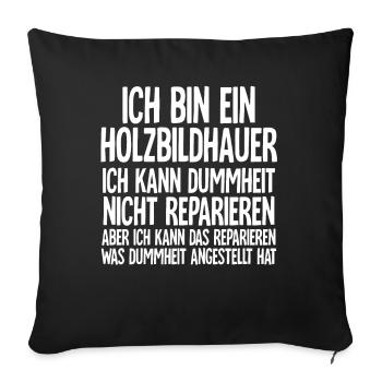 Holzbildhauer - Sofakissenbezug 45 x 45 cm - Schwarz - Vorne