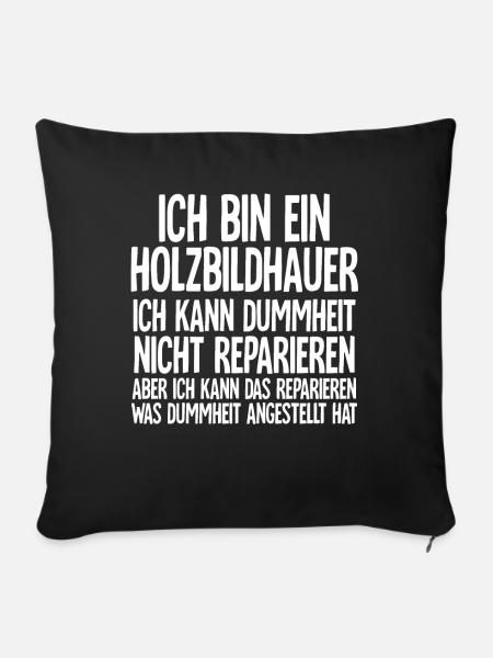 Holzbildhauer - Sofakissenbezug 45 x 45 cm - Schwarz