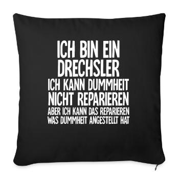 Drechsler - Sofakissenbezug 45 x 45 cm - Schwarz - Vorne