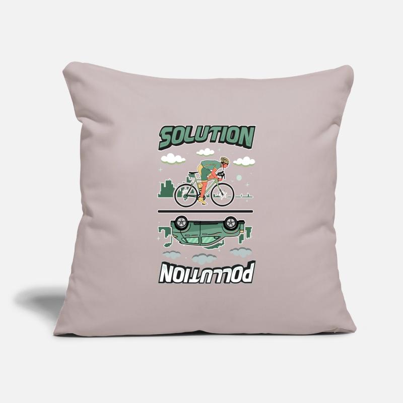 Polution Solution Umweltschutz Radfahren Sofakissenbezug 45 x 45 cm