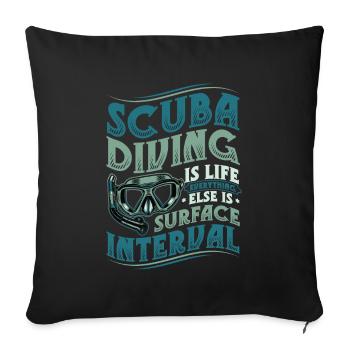 Plongeurs de plongée - Housse de coussin décorative 45 x 45 cm - noir - Devant