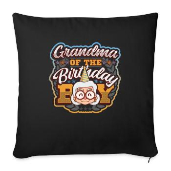Grand-mère du garçon d’anniversaire - Housse de coussin décorative 45 x 45 cm - noir - Devant