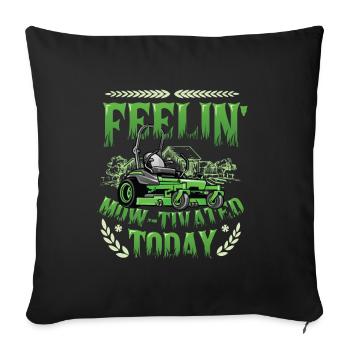 Feelin' Mow - Agent d’application de la loi motivé - Housse de coussin décorative 45 x 45 cm - noir - Devant