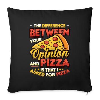 J’ai demandé une pizza. - Housse de coussin décorative 45 x 45 cm - noir - Devant