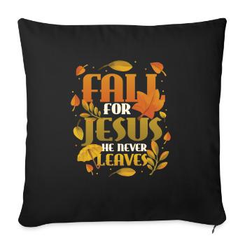 Tomber amoureux de Jésus, il ne quitte jamais les religieux - Housse de coussin décorative 45 x 45 cm - noir - Devant