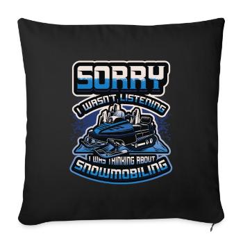 Nachdenken Über Snowmobiling, Snowmobile. - Sofakissenbezug 45 x 45 cm - Schwarz - Vorne