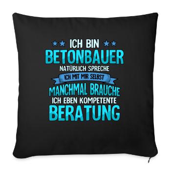 Betonbauer - Sofakissenbezug 45 x 45 cm - Schwarz - Vorne