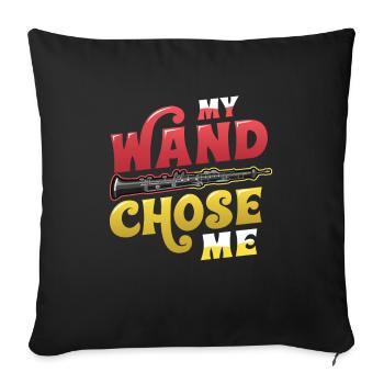 My Wand Chose, Me Flutist Marching Band, Flute. - Sofakissenbezug 45 x 45 cm - Schwarz - Vorne