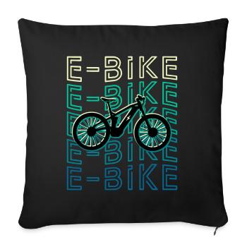 E Bike Retro Electric Bicycle MTB - Sofa pillowcase 17,3'' x 17,3'' (45 x 45 cm) - black - Front