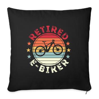 Retraité Ebiker Retro Ebike embt Cadeau - Housse de coussin décorative 45 x 45 cm - noir - Devant