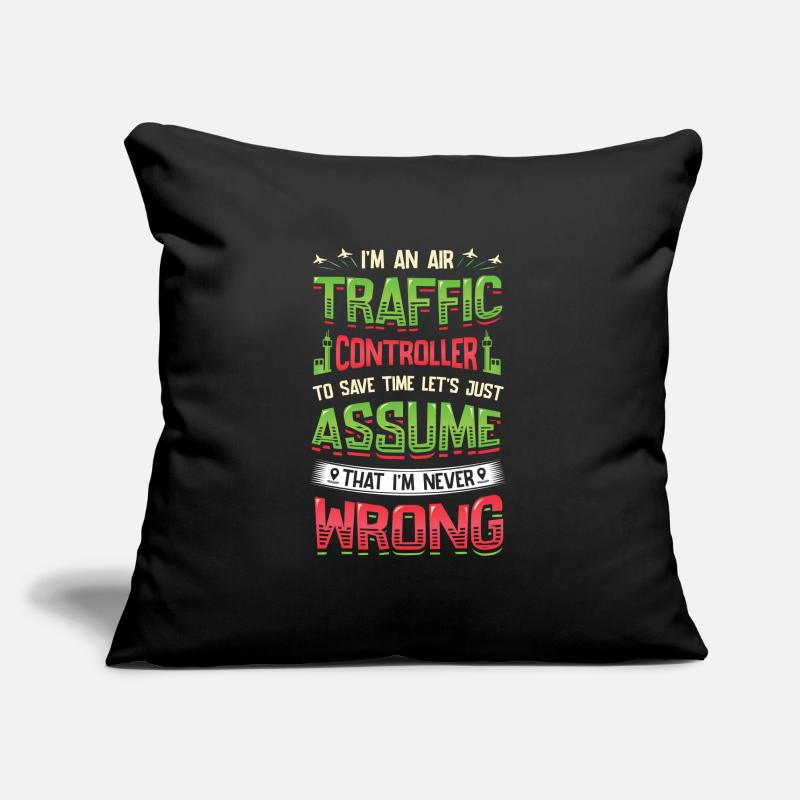 Air traffic controller, radar flight control. Sofa pillowcase 17,3'' x 17,3'' (45 x 45 cm)