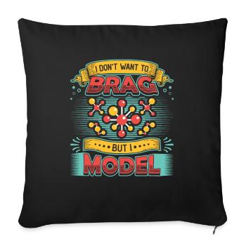 Modélisation physique, drôles d’amateurs de physique - Housse de coussin décorative 45 x 45 cm - noir - Devant