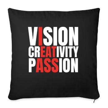Vision Créativité Passion Drôle Adulte Humour - Housse de coussin décorative 45 x 45 cm - noir - Devant