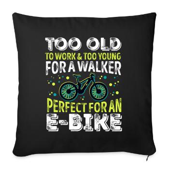 Perfect for an Ebike Funny Electric Bicycle Gift - Sofa pillowcase 17,3'' x 17,3'' (45 x 45 cm) - black - Front