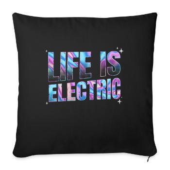 Ebike Funny Life is Electric Bike Bicycle Retro - Sofa pillowcase 17,3'' x 17,3'' (45 x 45 cm) - black - Front