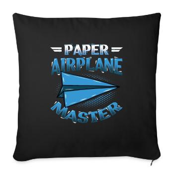 Papierflieger Master. - Housse de coussin décorative 45 x 45 cm - noir - Devant