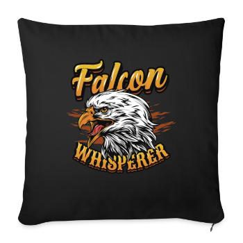 Falcon Whisperer-buzzard. - Sofa pillowcase 17,3'' x 17,3'' (45 x 45 cm) - black - Front