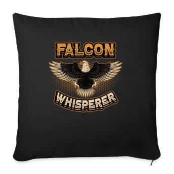 Falcon Whisperer-buzzard. - Sofa pillowcase 17,3'' x 17,3'' (45 x 45 cm) - black - Front