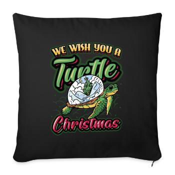We wish you a Christmas rich in turtles. - Sofa pillowcase 17,3'' x 17,3'' (45 x 45 cm) - black - Front