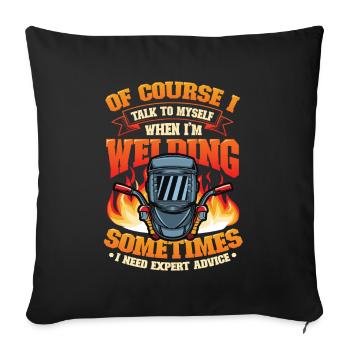 Welding Expert advice for welders - Sofa pillowcase 17,3'' x 17,3'' (45 x 45 cm) - black - Front
